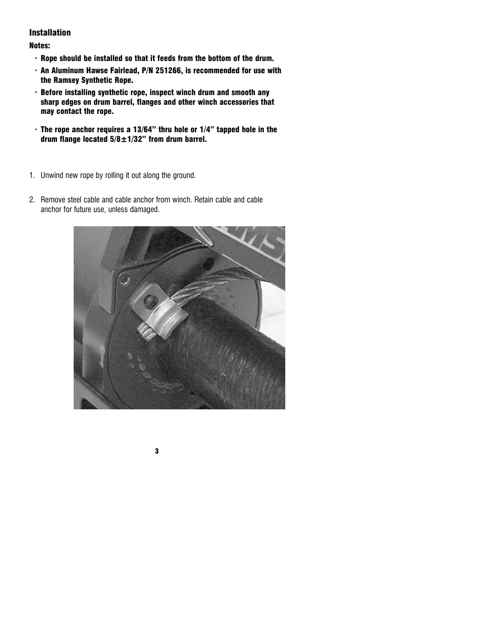 Ramsey Winch SYNTHETIC ROPE KIT 251262 User Manual | Page 3 / 8