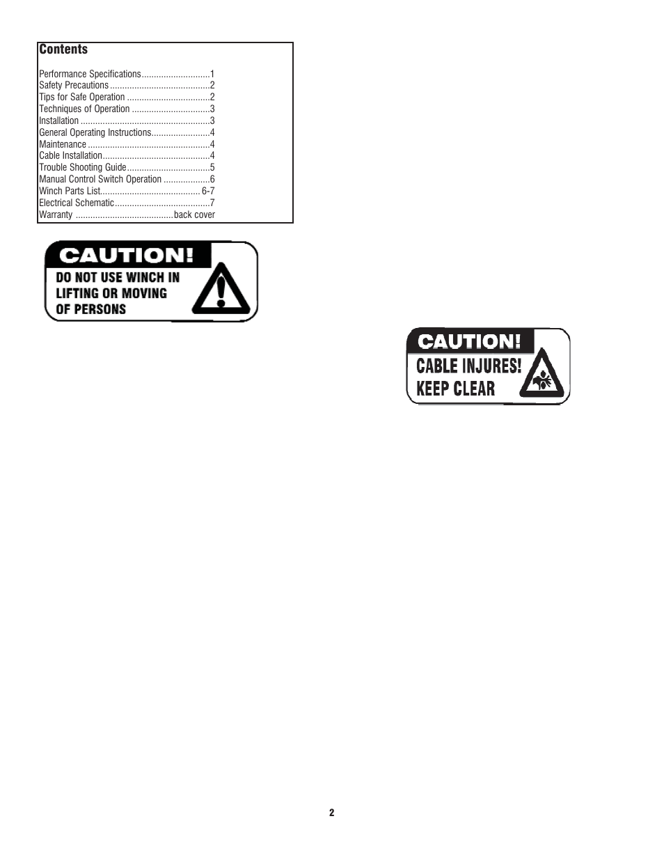 Ramsey Winch BADGER 2500 User Manual | Page 2 / 8