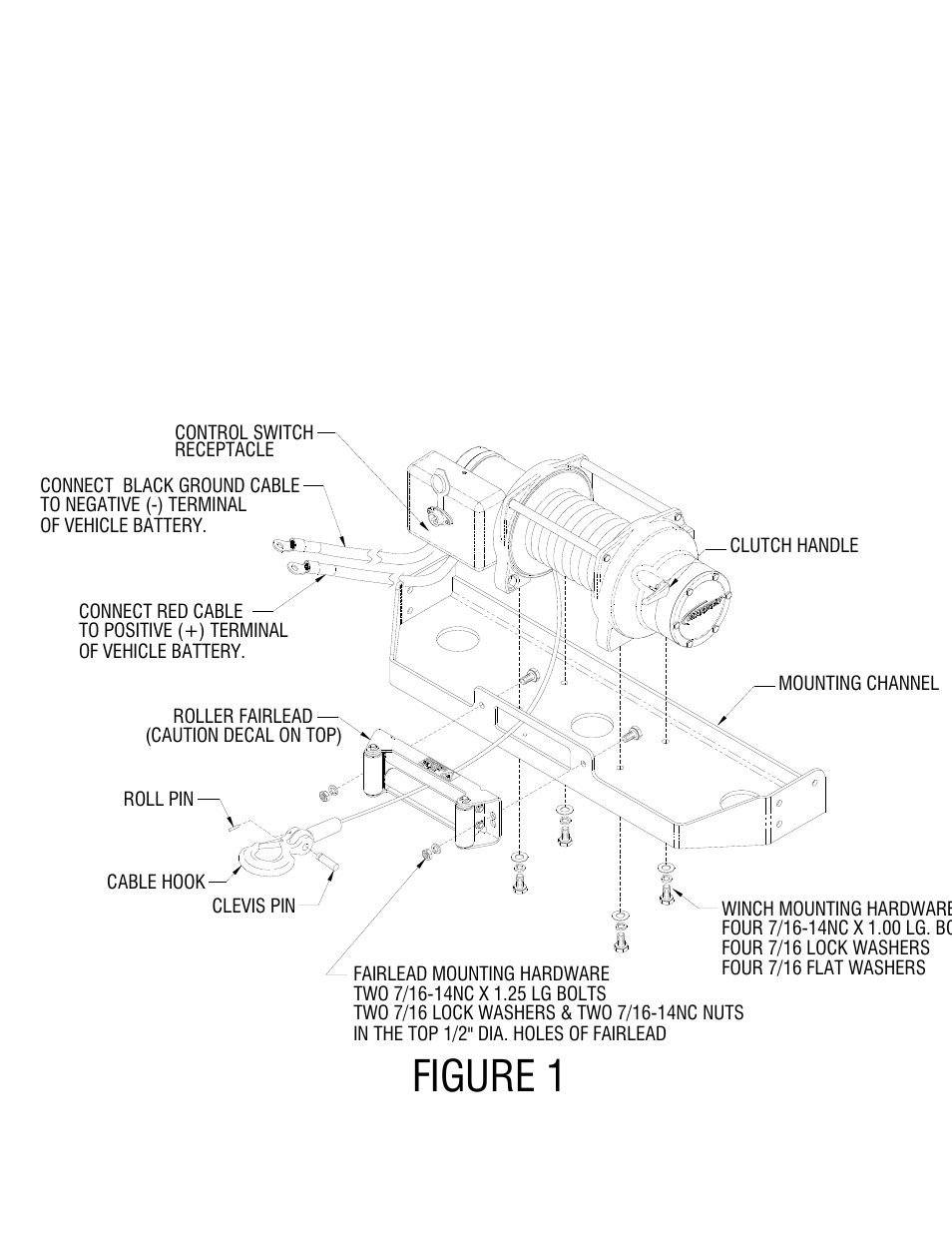 Figure 1, Installation | Ramsey Winch PATRIOT 15000 W_LOWERED SOLENOID User Manual | Page 4 / 12