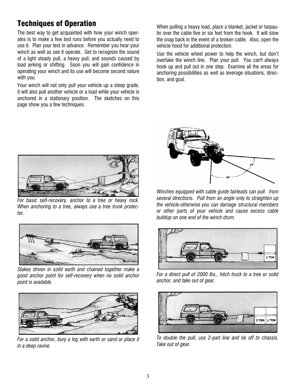 Techniques of operation | Ramsey Winch PATRIOT 9500 UT User Manual | Page 3 / 12