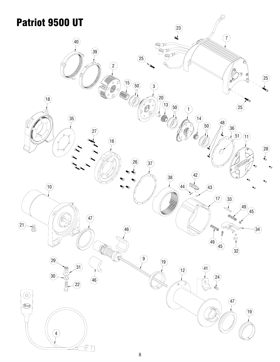 Patriot 9500 ut | Ramsey Winch PATRIOT 9500 UT User Manual | Page 8 / 12