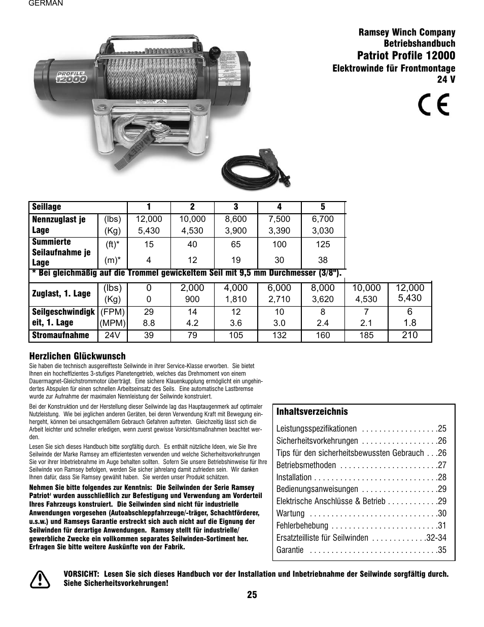 Ramsey Winch PATRIOT PROFILE 12000 User Manual | Page 27 / 50