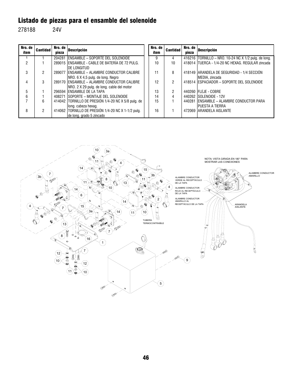 Listado de piezas para el ensamble del solenoide | Ramsey Winch PATRIOT PROFILE 12000 User Manual | Page 48 / 50