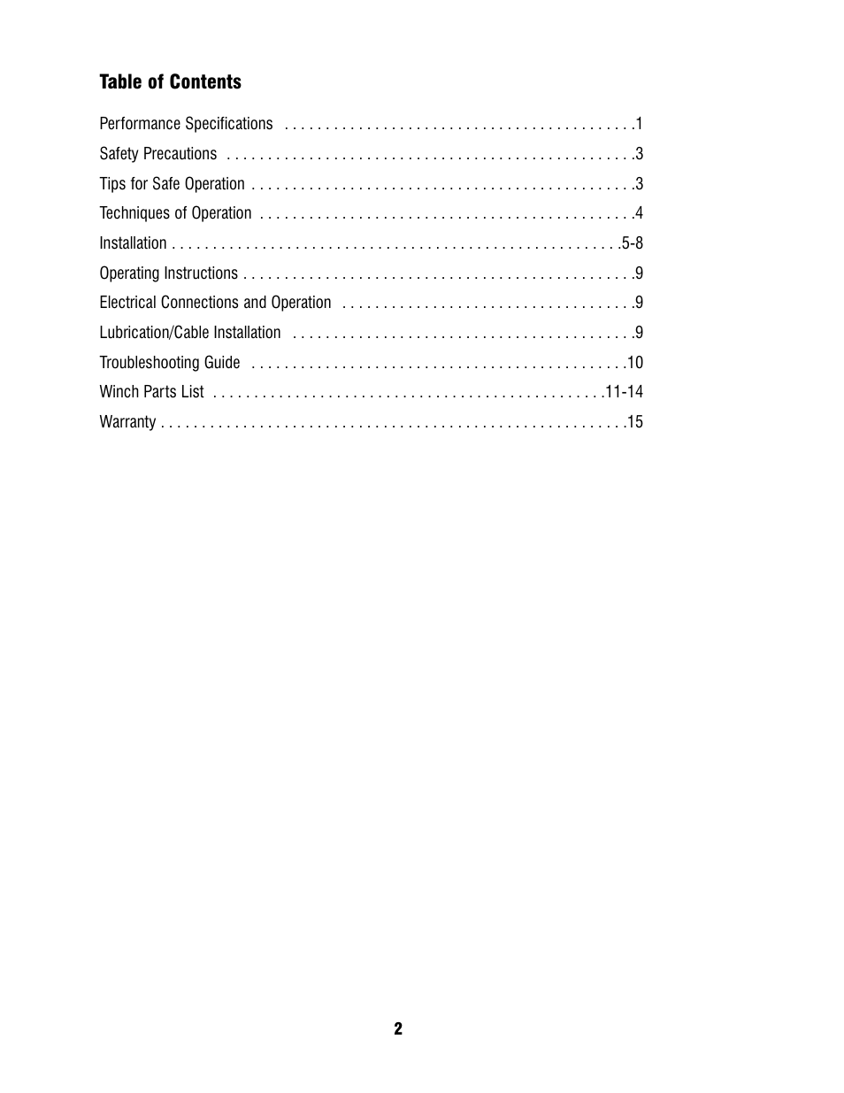 Ramsey Winch PATRIOT PROFILE 6000, 8000, & 9500 User Manual | Page 4 / 66