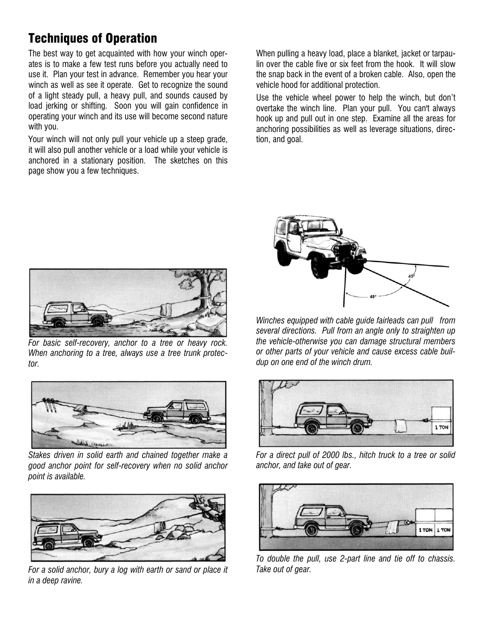 Techniques of operation | Ramsey Winch PATRIOT PROFILE 9500 UT User Manual | Page 3 / 12