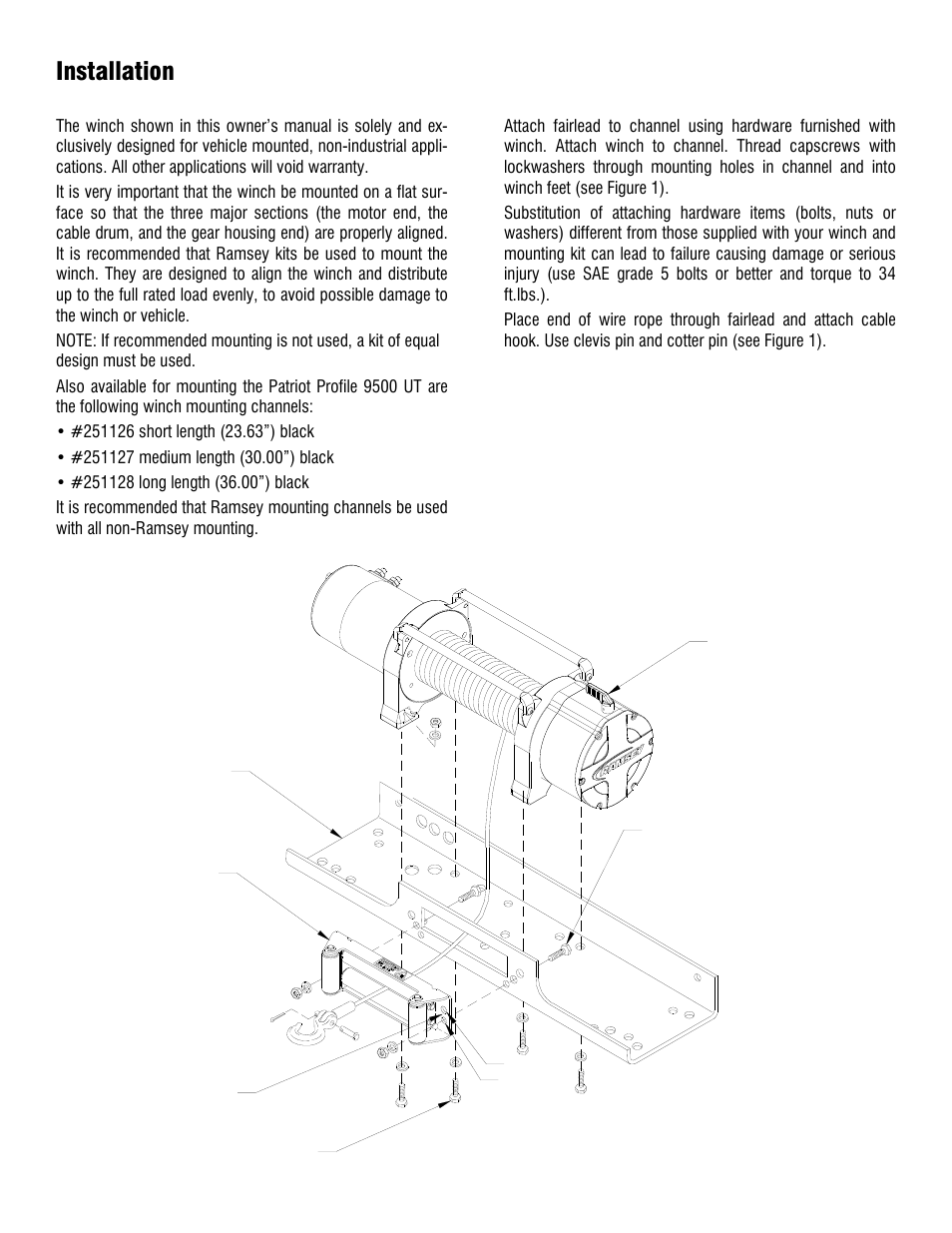 Installation | Ramsey Winch PATRIOT PROFILE 9500 UT User Manual | Page 4 / 12