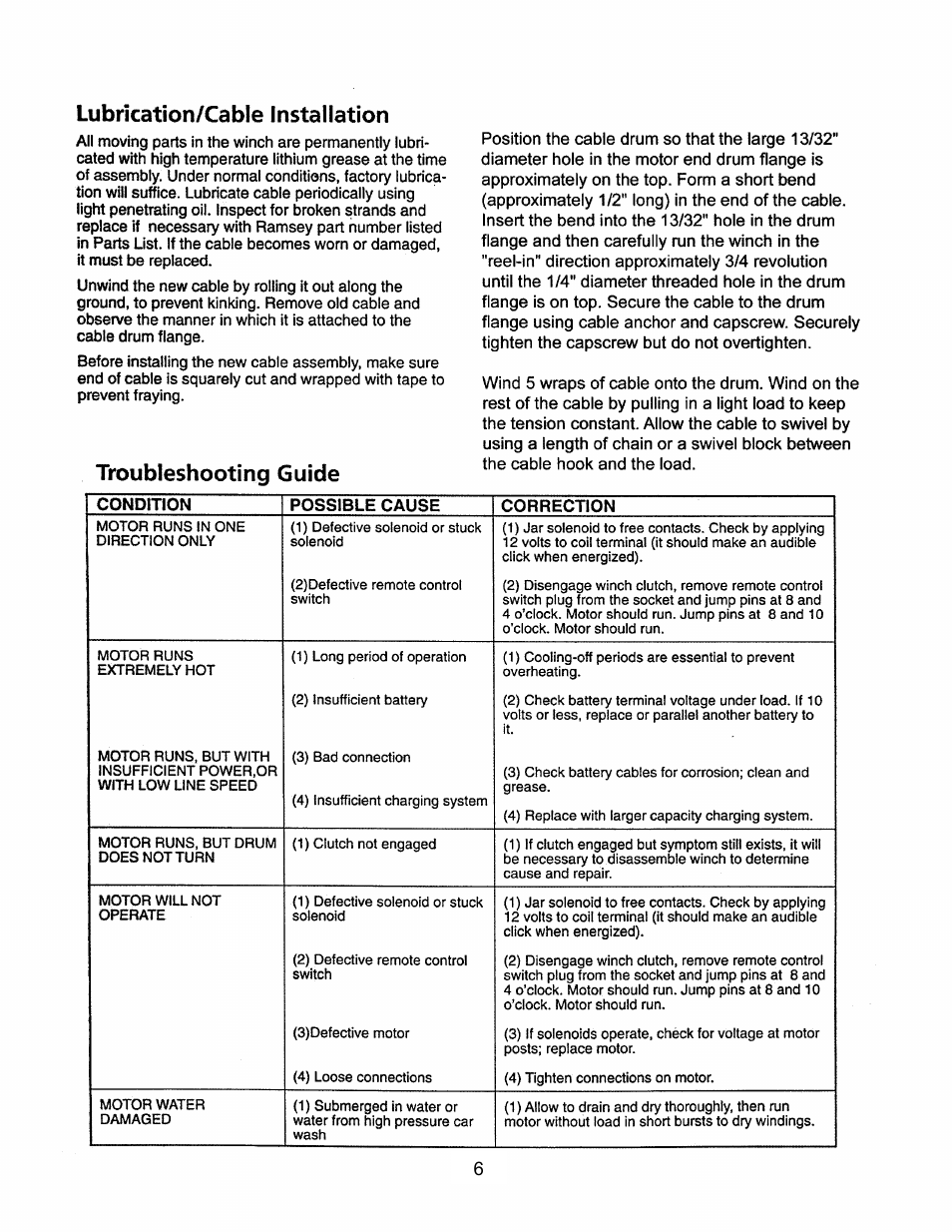 Ramsey Winch QM-5000_QM-8000_QM-9000 User Manual | Page 6 / 12