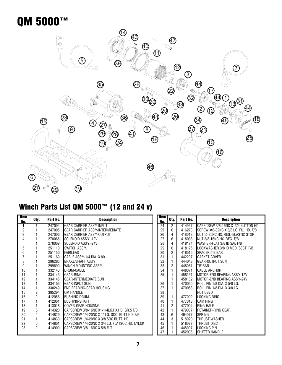 Qm 5000 | Ramsey Winch QM-5000_QM-8000_QM-9000 User Manual | Page 7 / 12