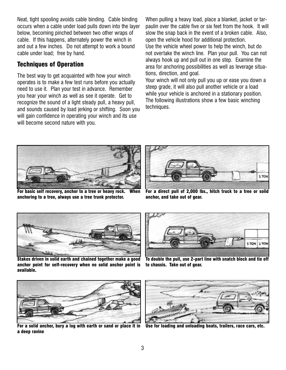 Techniques of operation | Ramsey Winch QM-9000 User Manual | Page 4 / 12