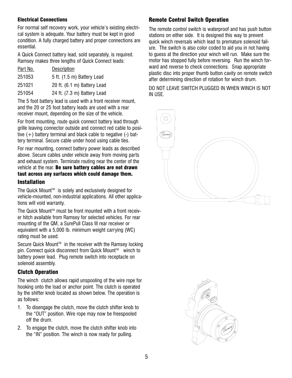 Ramsey Winch QM-9000 User Manual | Page 6 / 12