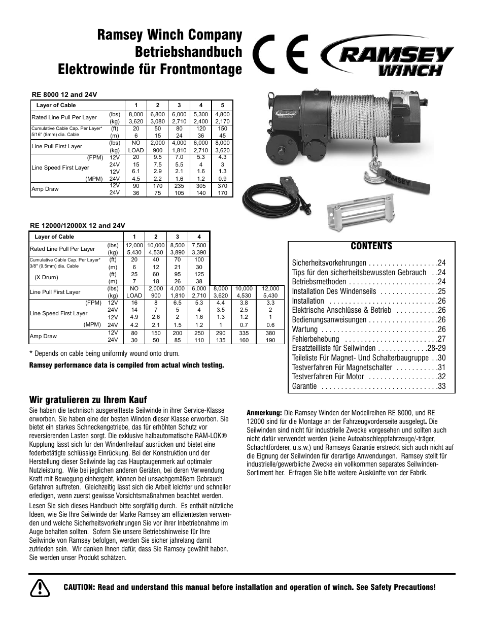 Ramsey Winch RE 8000 & 12000 User Manual | Page 23 / 44