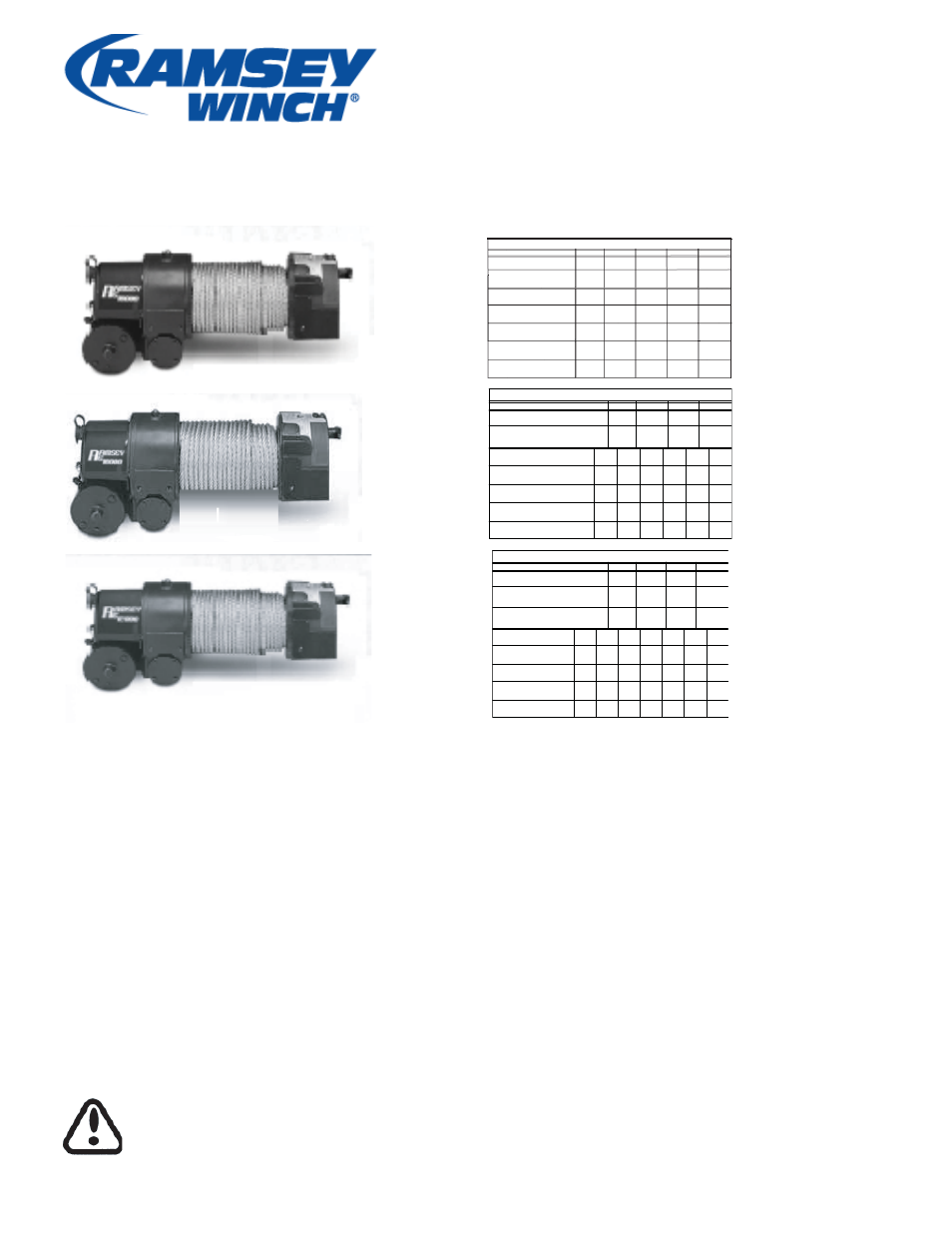 Ramsey Winch RE-8000/10000/12000/12000X User Manual | 20 pages