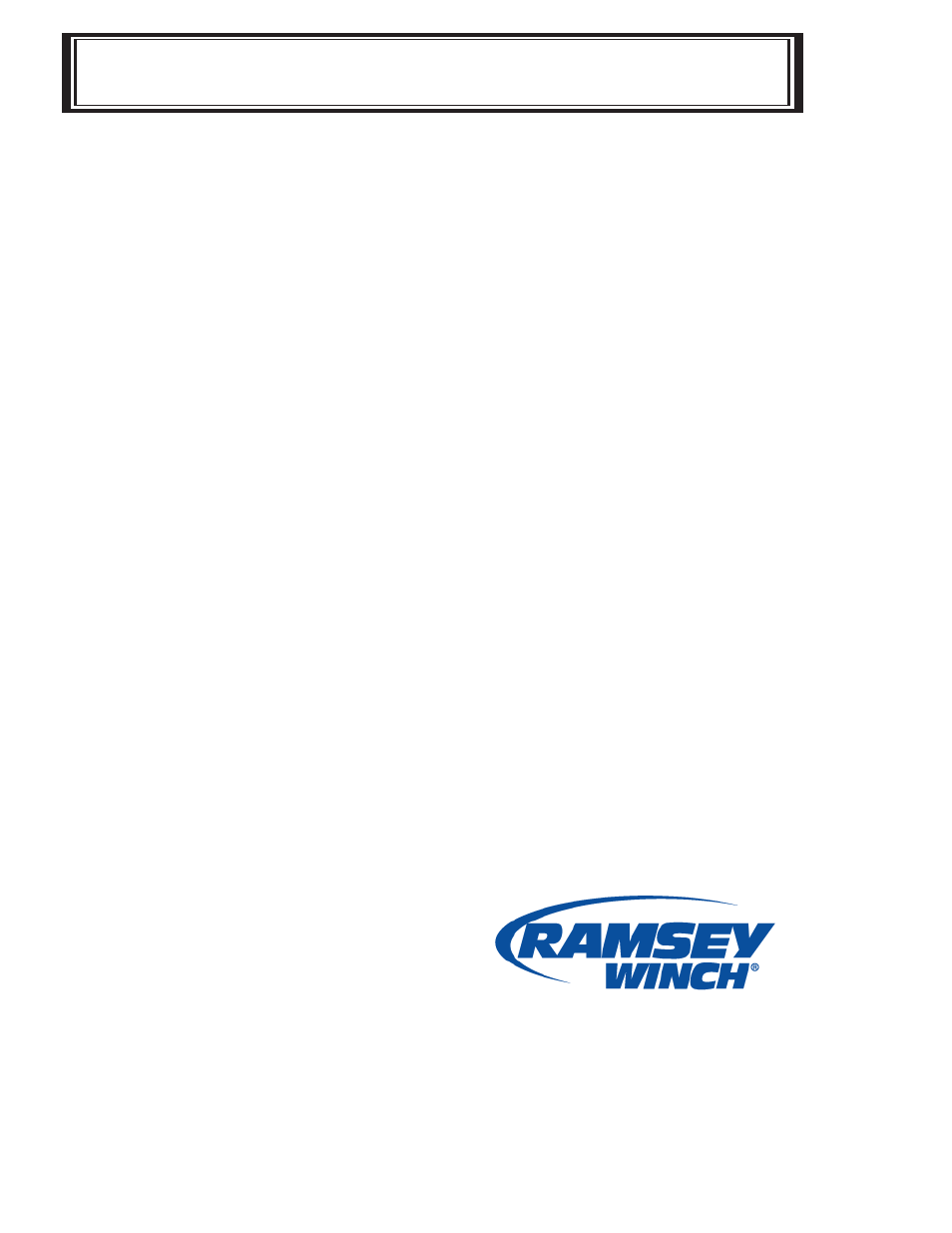 Ramsey winch company, Limited warranty | Ramsey Winch RE-8000/10000/12000/12000X User Manual | Page 20 / 20