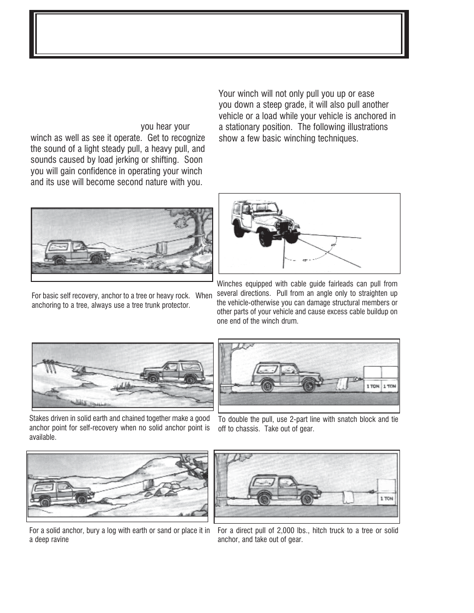 Techniques of operation | Ramsey Winch RE-8000/10000/12000/12000X User Manual | Page 5 / 20