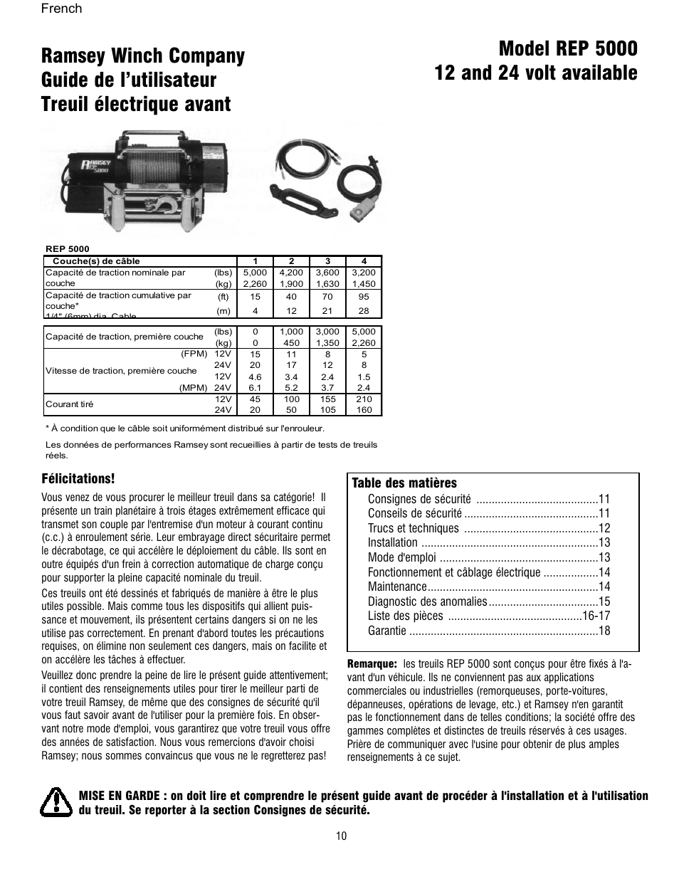 Ramsey Winch REP 5000 User Manual | Page 10 / 36