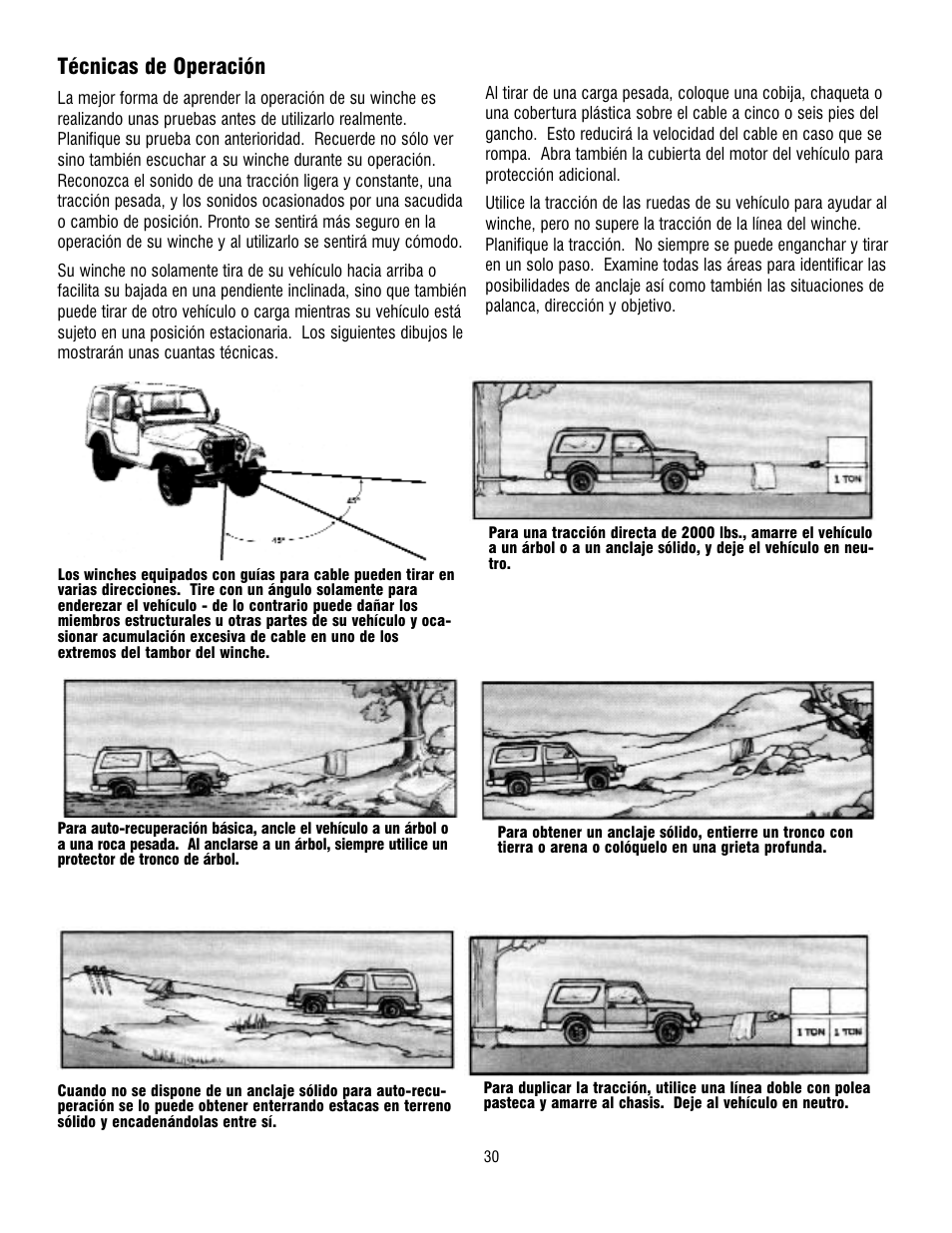 Técnicas de operación | Ramsey Winch REP 5000 User Manual | Page 30 / 36