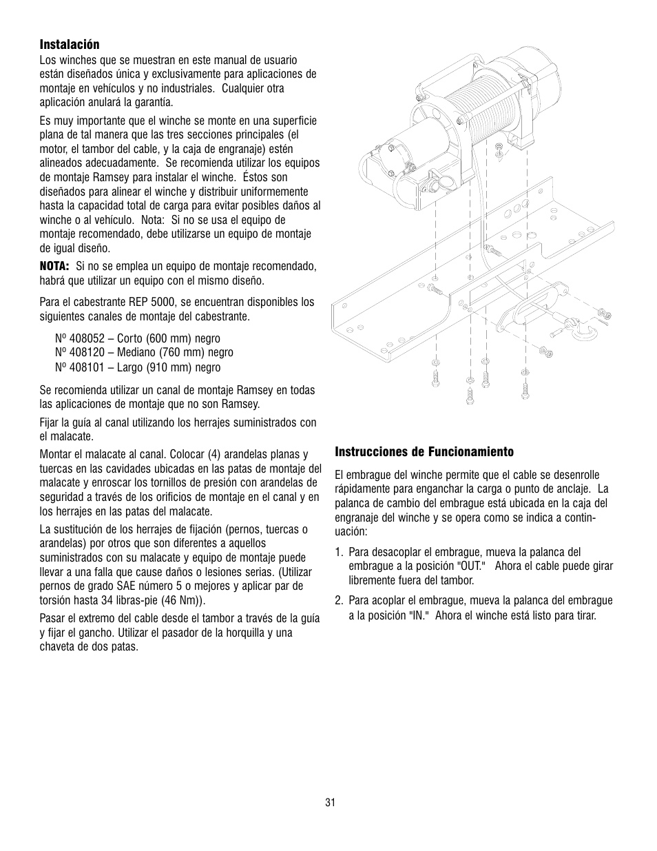 Ramsey Winch REP 5000 User Manual | Page 31 / 36