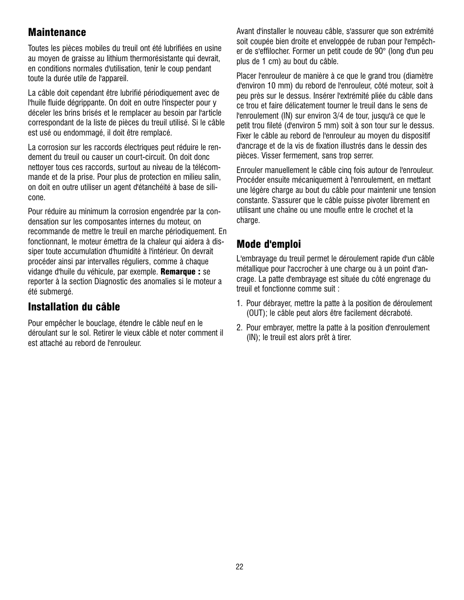 Ramsey Winch REP 8000 & 9000 User Manual | Page 24 / 58