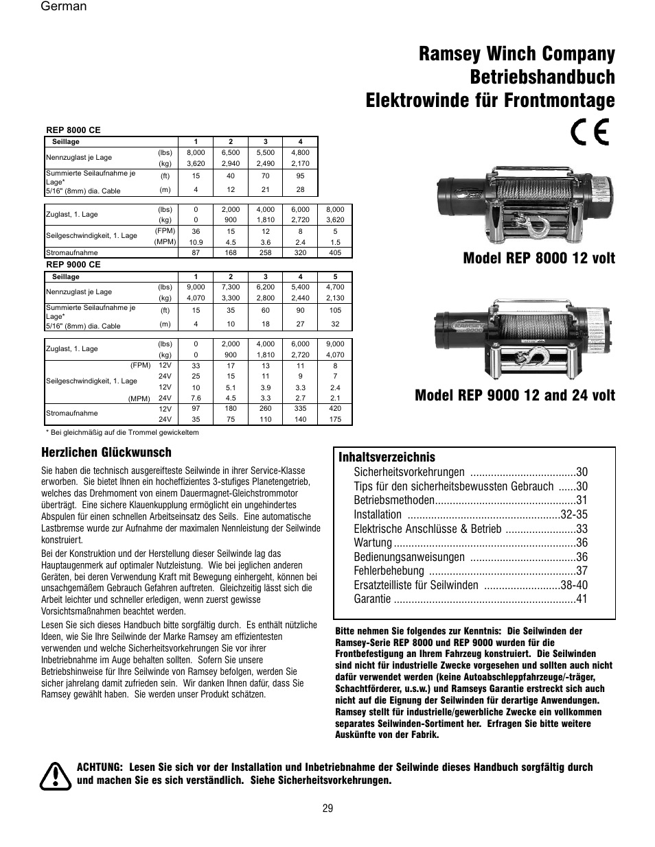 Ramsey Winch REP 8000 & 9000 User Manual | Page 31 / 58