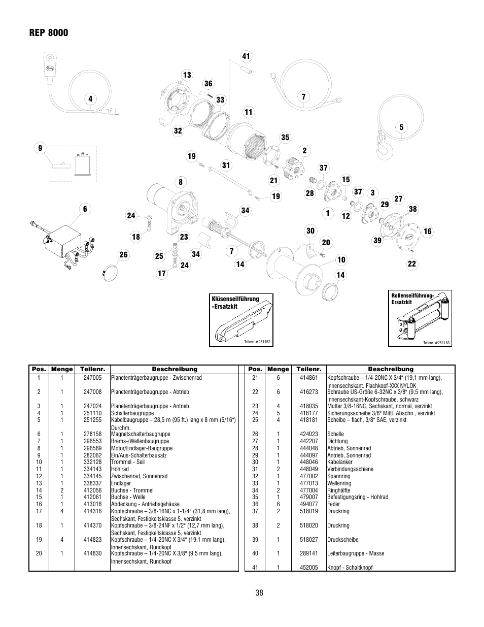 Rep 8000 | Ramsey Winch REP 8000 & 9000 User Manual | Page 40 / 58