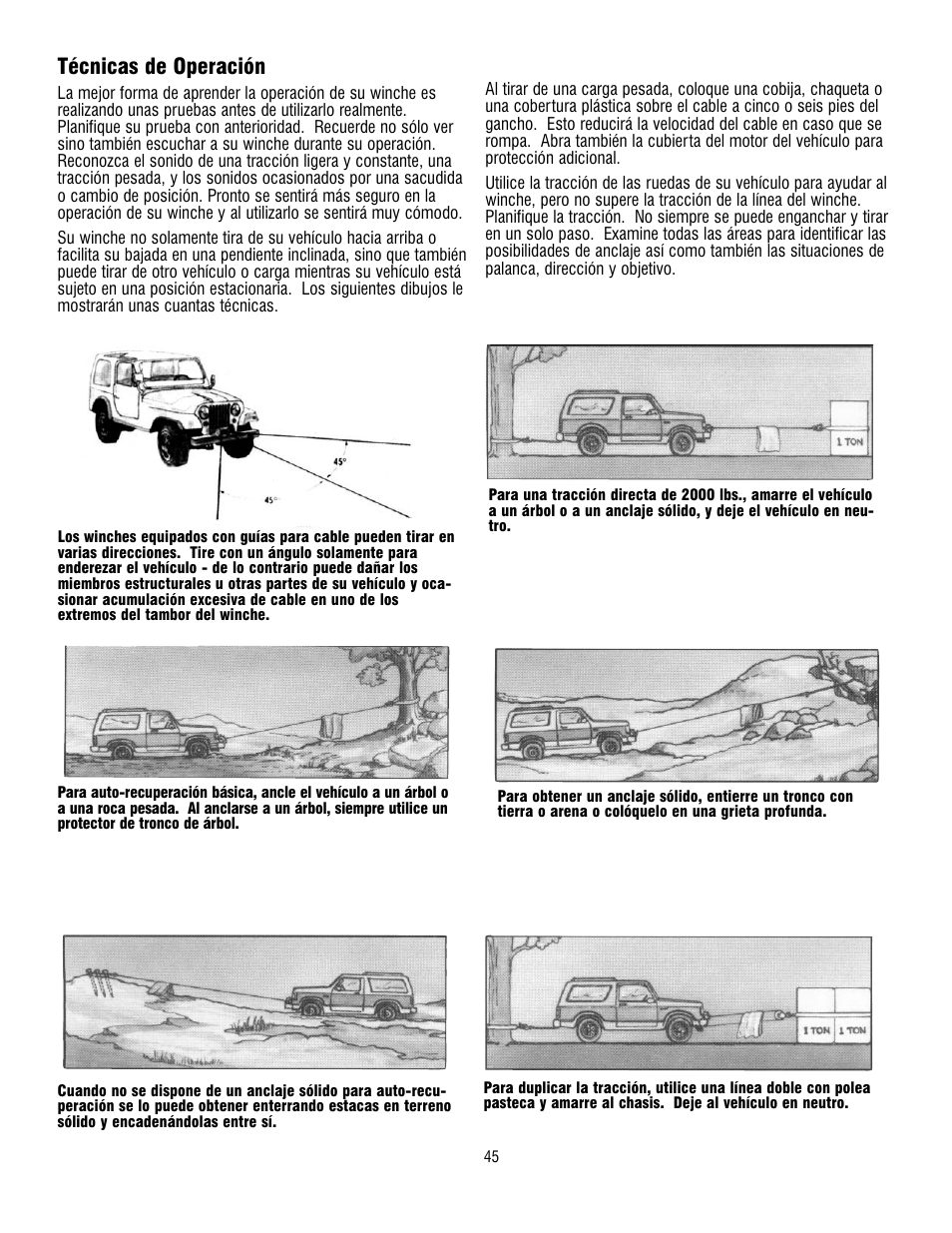 Técnicas de operación | Ramsey Winch REP 8000 & 9000 User Manual | Page 47 / 58