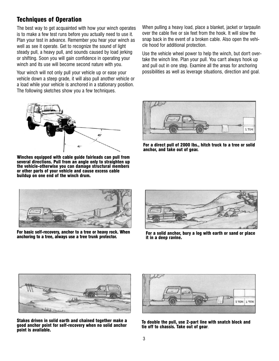 Techniques of operation | Ramsey Winch REP 8000 & 9000 User Manual | Page 5 / 58