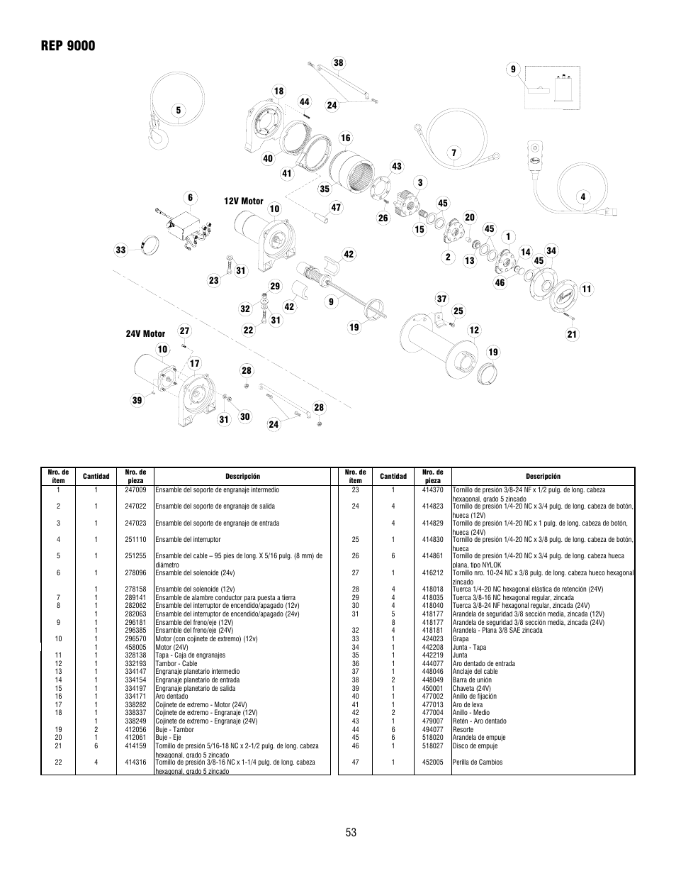 Rep 9000 | Ramsey Winch REP 8000 & 9000 User Manual | Page 55 / 58