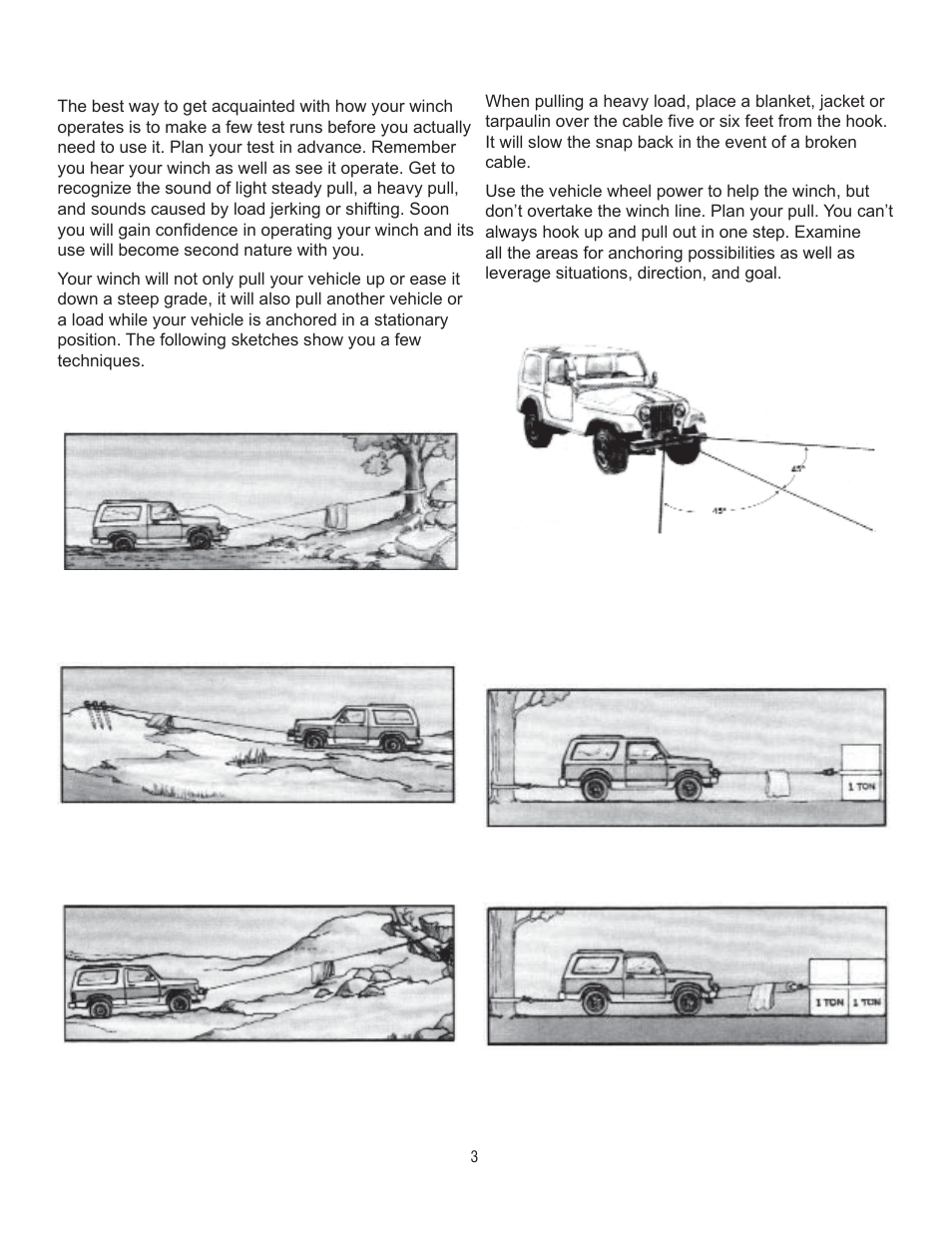 Techniques of operation | Ramsey Winch REP-5000 (SERIES WOUND MOTOR) User Manual | Page 3 / 10