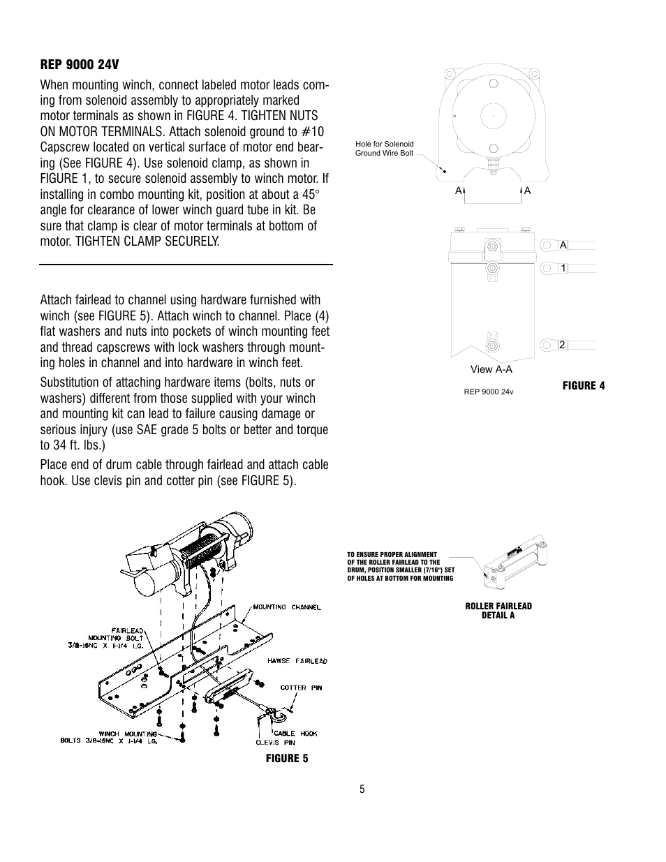 Ramsey Winch REP-6000/8000/9000 CURRENT User Manual | Page 5 / 16