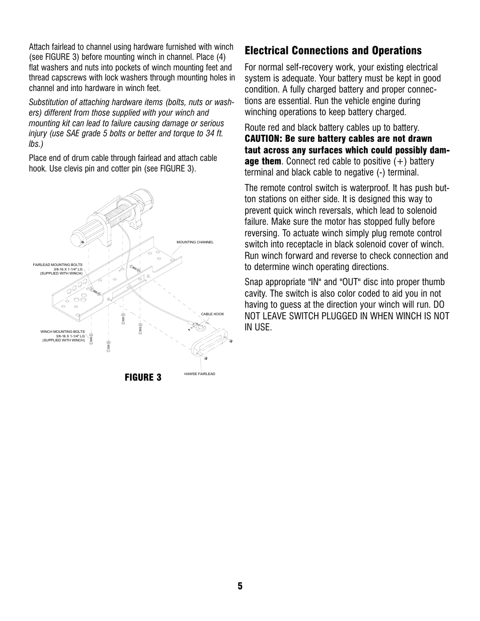 Electrical connections and operations, Figure 3 5 | Ramsey Winch REP-8.5e User Manual | Page 5 / 12