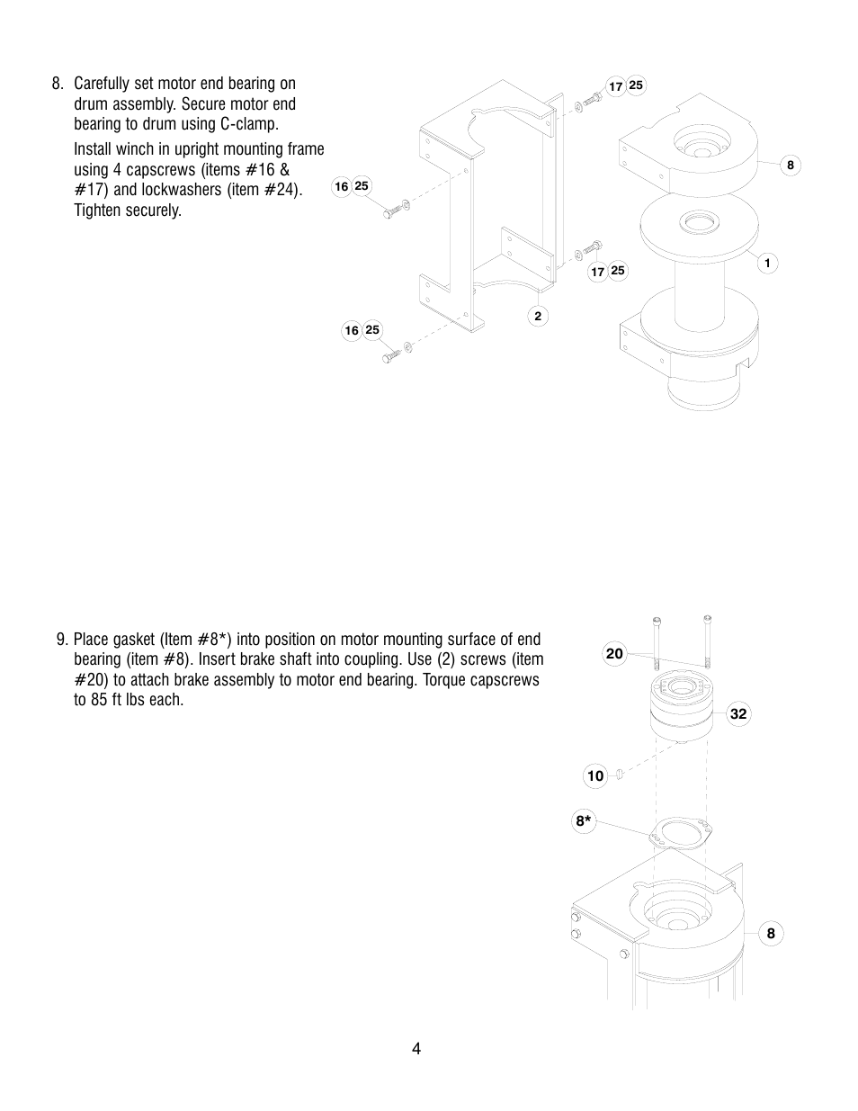 Ramsey Winch GEARBOX REPLACEMENT KIT RAMSEY/AUBURN TO QGBX RPH20/25 256115 User Manual | Page 4 / 8