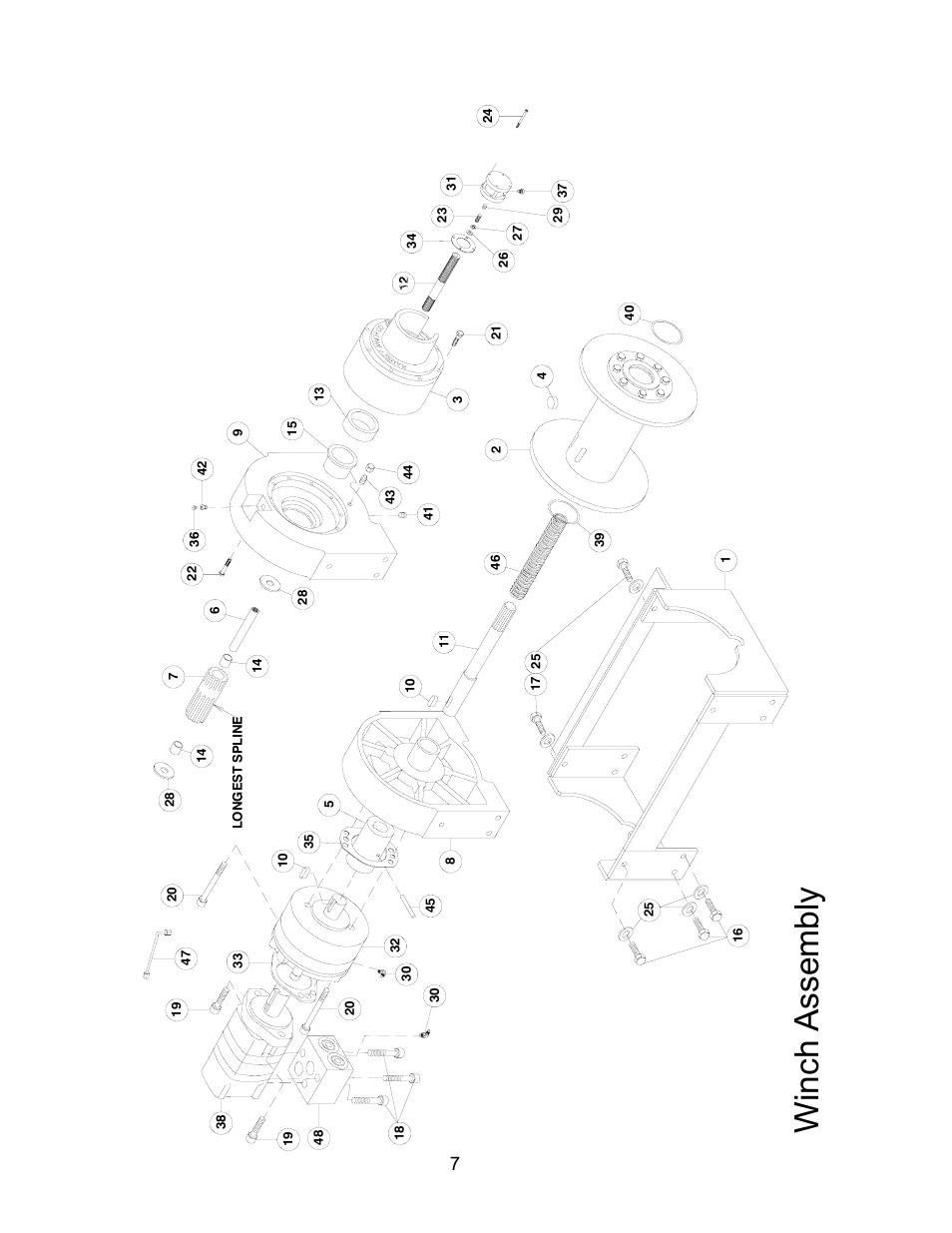 Winch assembly | Ramsey Winch GEARBOX REPLACEMENT KIT RAMSEY/AUBURN TO QGBX RPH20/25 256115 User Manual | Page 7 / 8