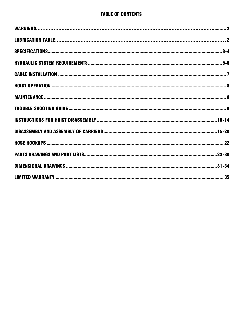 Ramsey Winch RCH 12K HOIST User Manual | Page 2 / 36