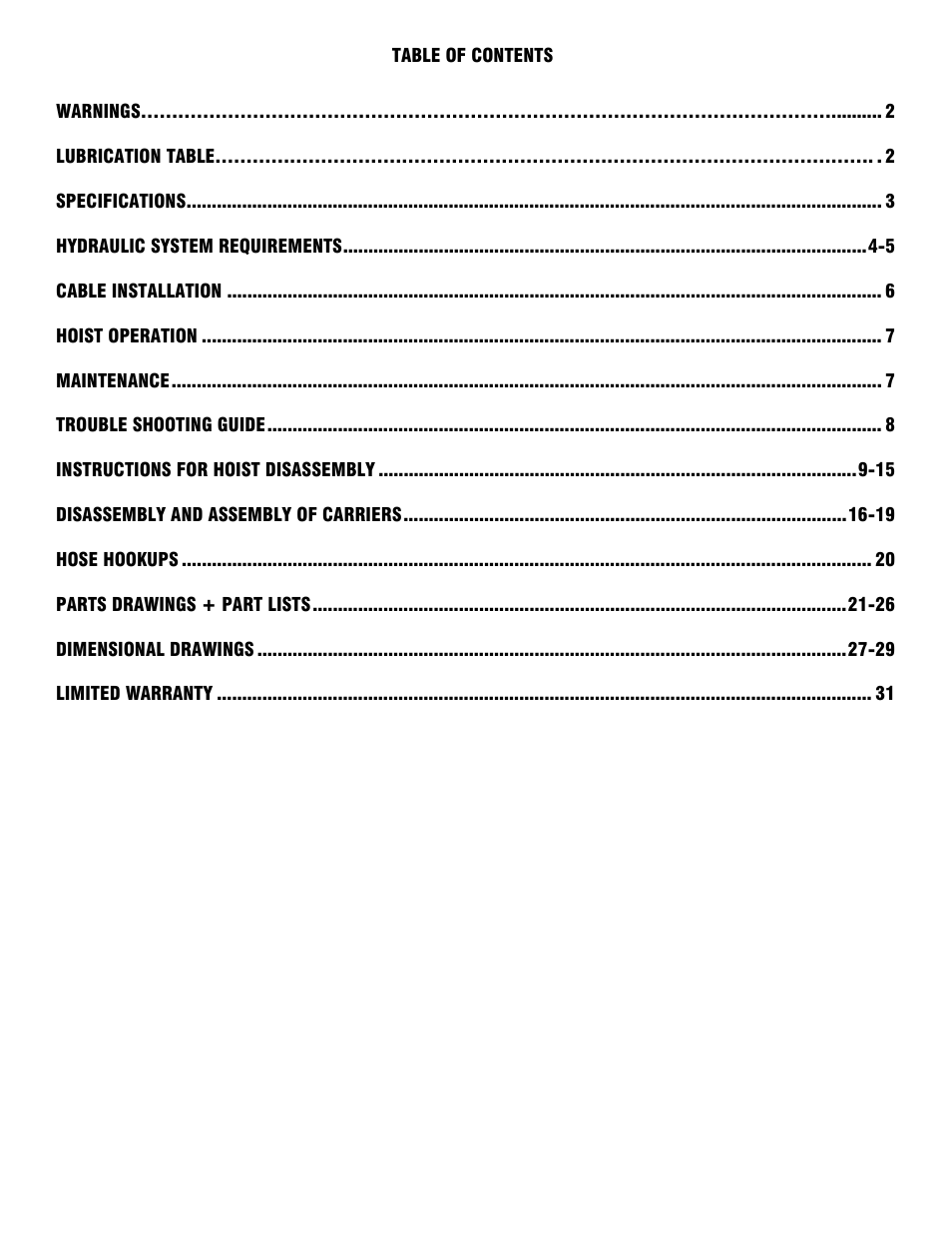 Ramsey Winch RCH 15K HOIST User Manual | Page 2 / 32