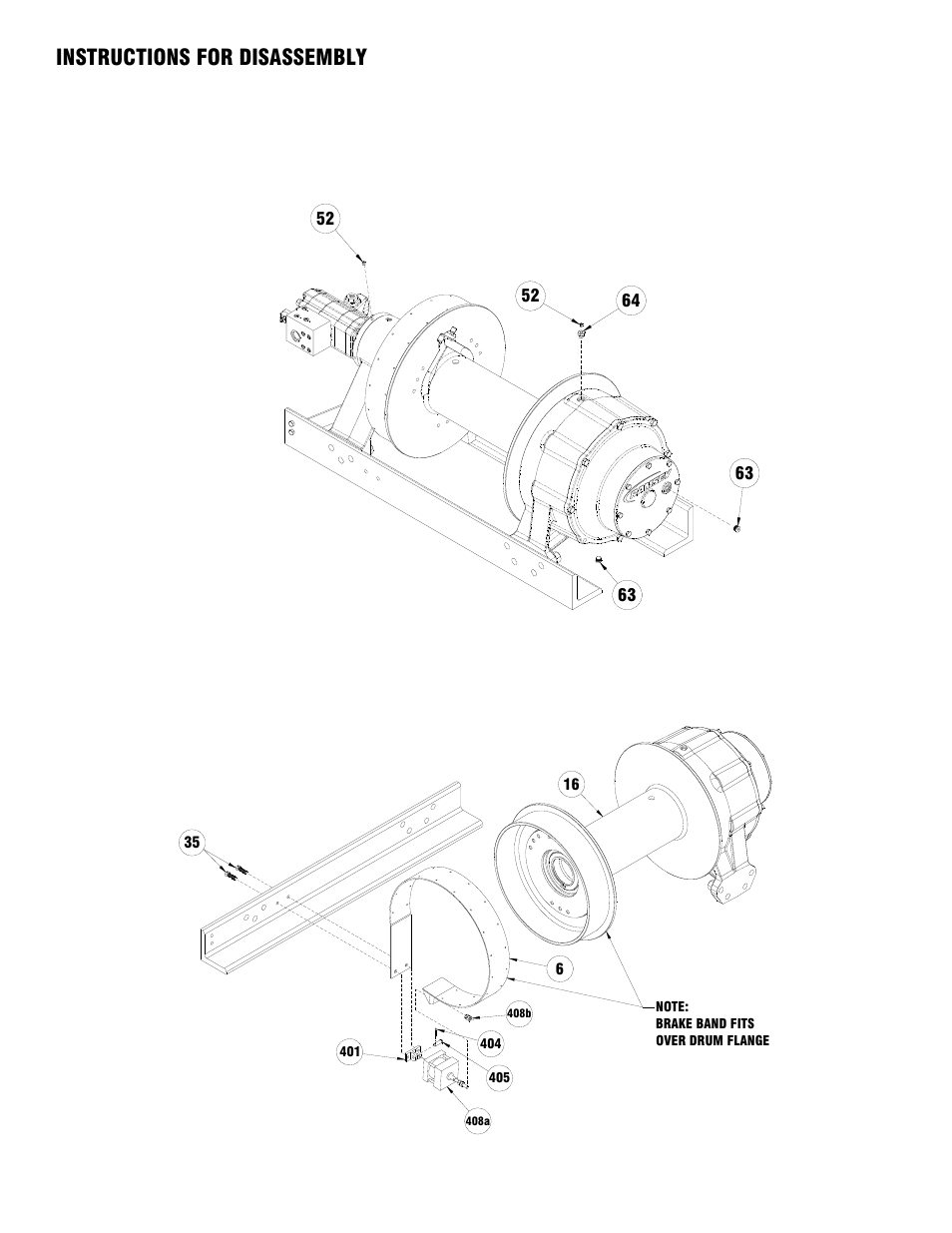 Instructions for disassembly | Ramsey Winch 100K WILDCAT WINCH User Manual | Page 8 / 28