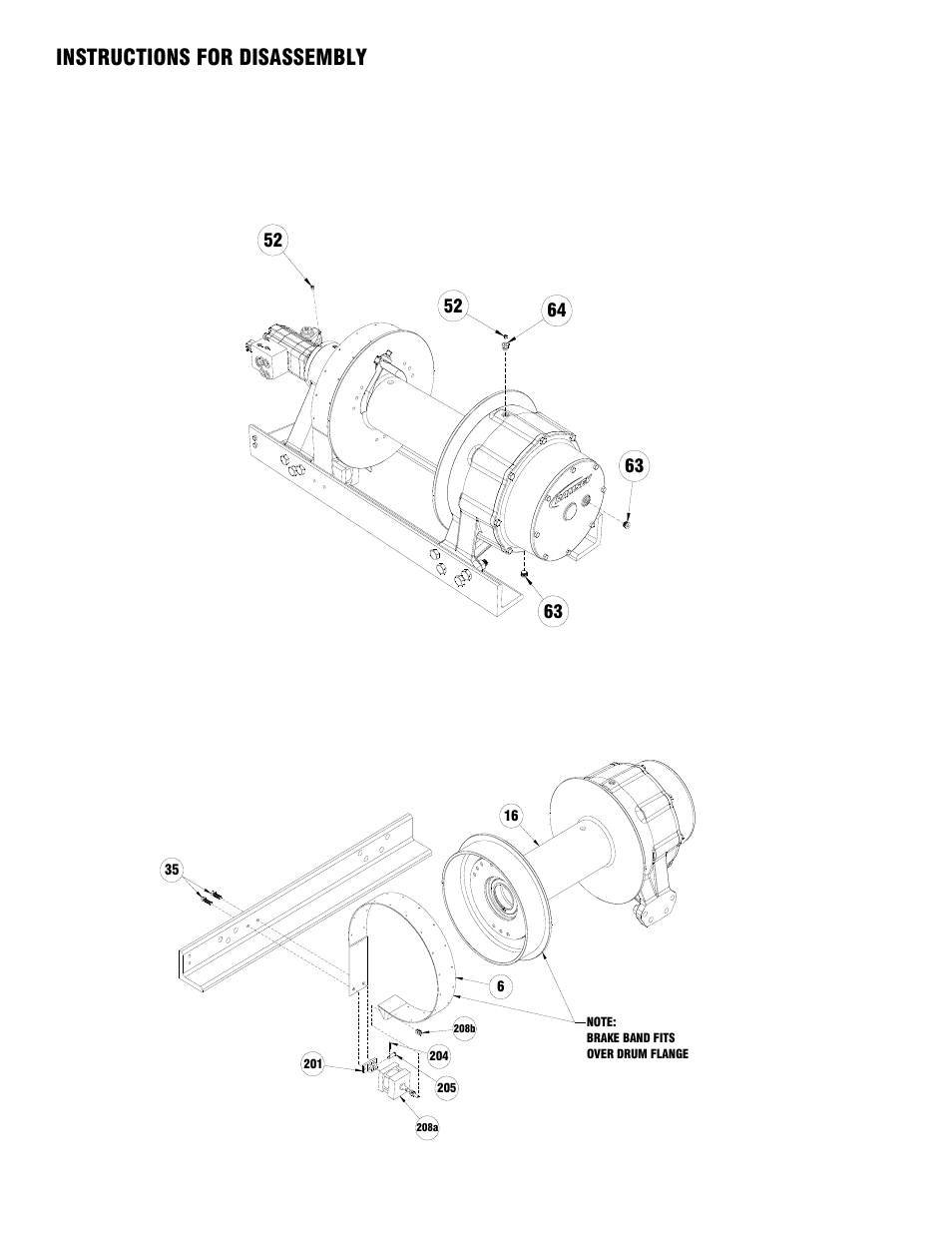 Instructions for disassembly | Ramsey Winch 130K WILDCAT WINCH User Manual | Page 8 / 28