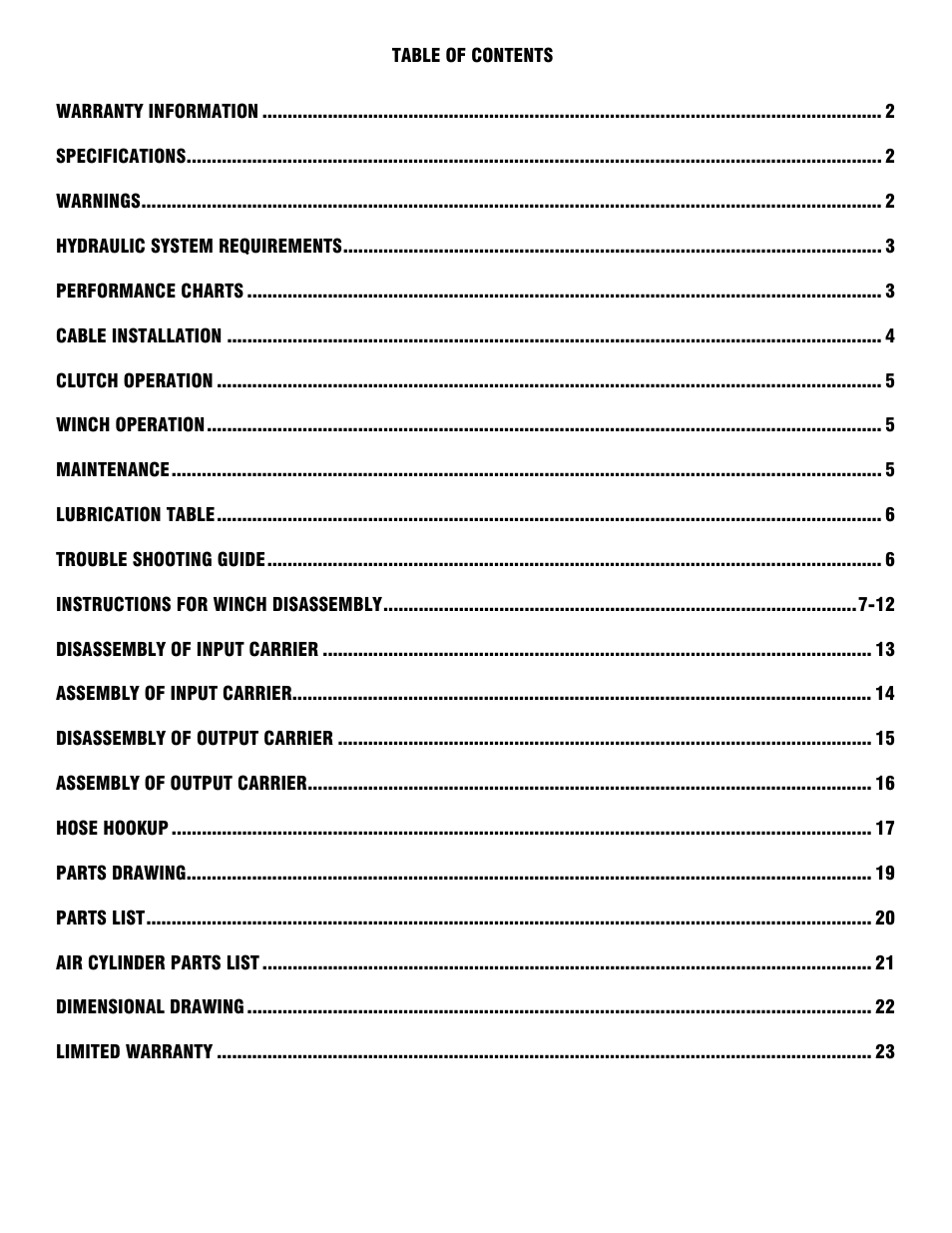 Ramsey Winch 50K WILDCAT WINCH User Manual | Page 2 / 24