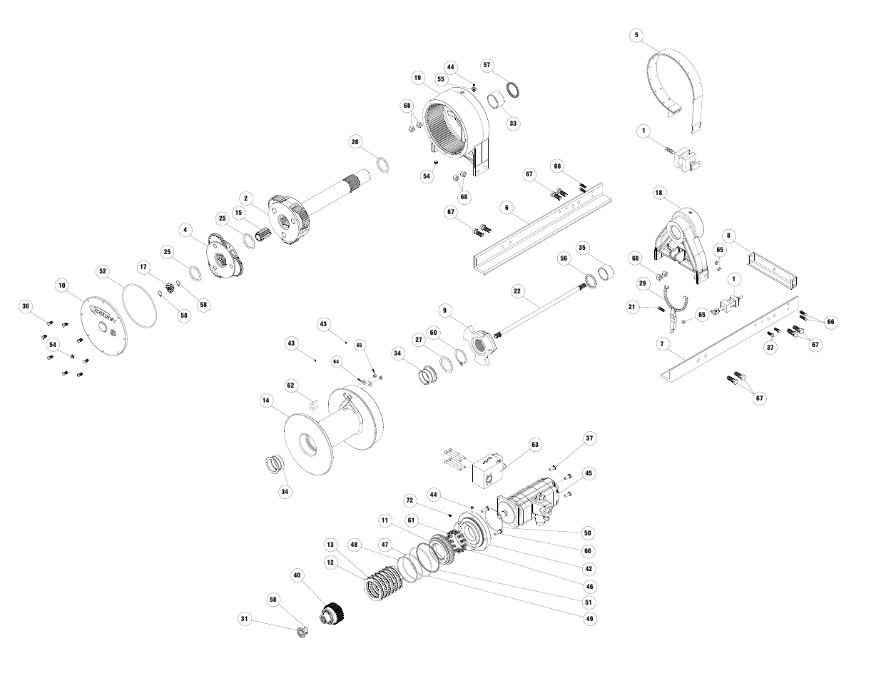 Parts drawing | Ramsey Winch 50K WILDCAT WINCH User Manual | Page 20 / 24