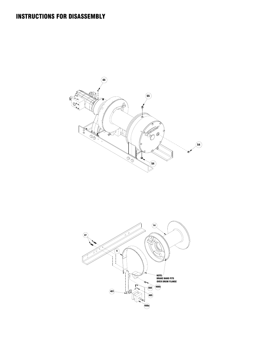 Instructions for disassembly | Ramsey Winch 50K WILDCAT WINCH User Manual | Page 8 / 24