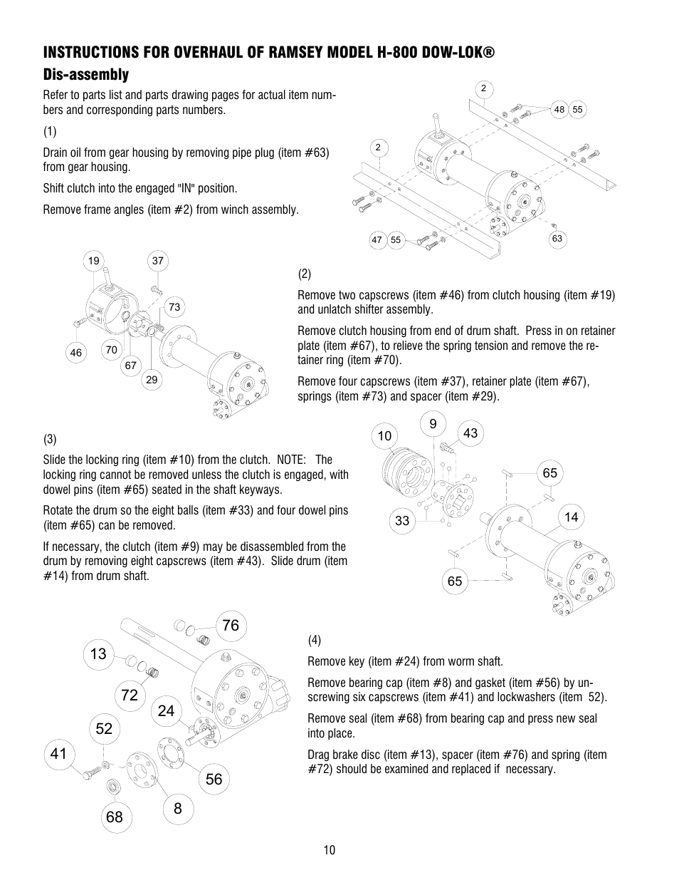 Ramsey Winch 800/H-800 DOW-LOK User Manual | Page 12 / 36