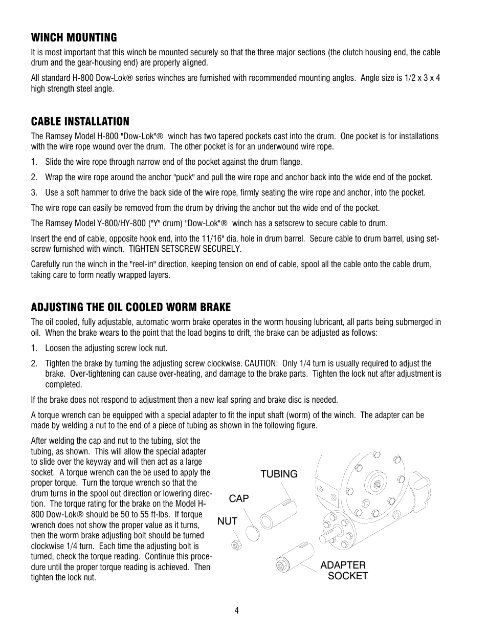 Ramsey Winch 800/H-800 DOW-LOK User Manual | Page 6 / 36