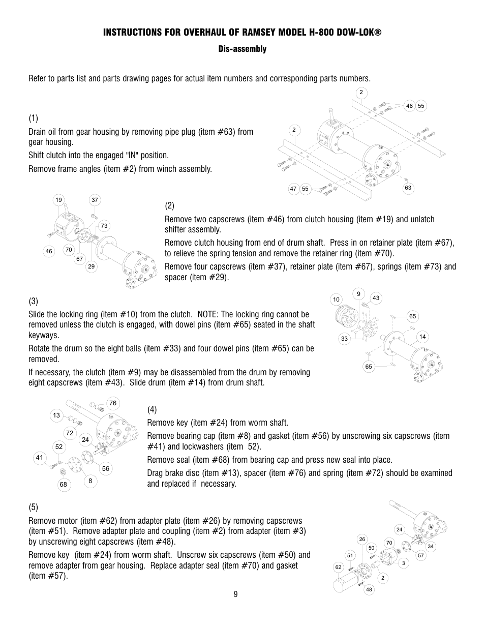 Ramsey Winch 800/H-800 DOW-LOK User Manual | Page 9 / 100