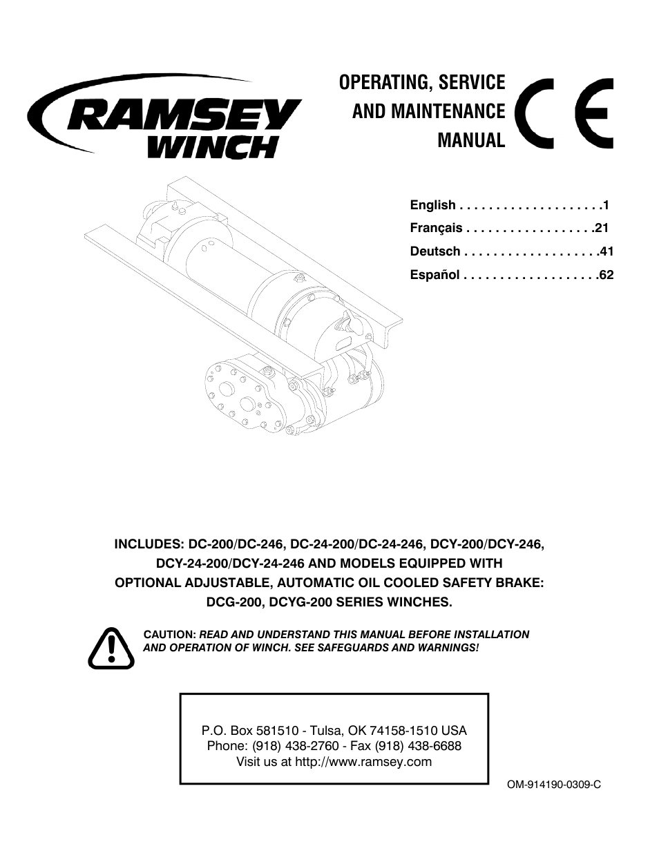 Ramsey Winch DC-200 RAM-LOK User Manual | 81 pages