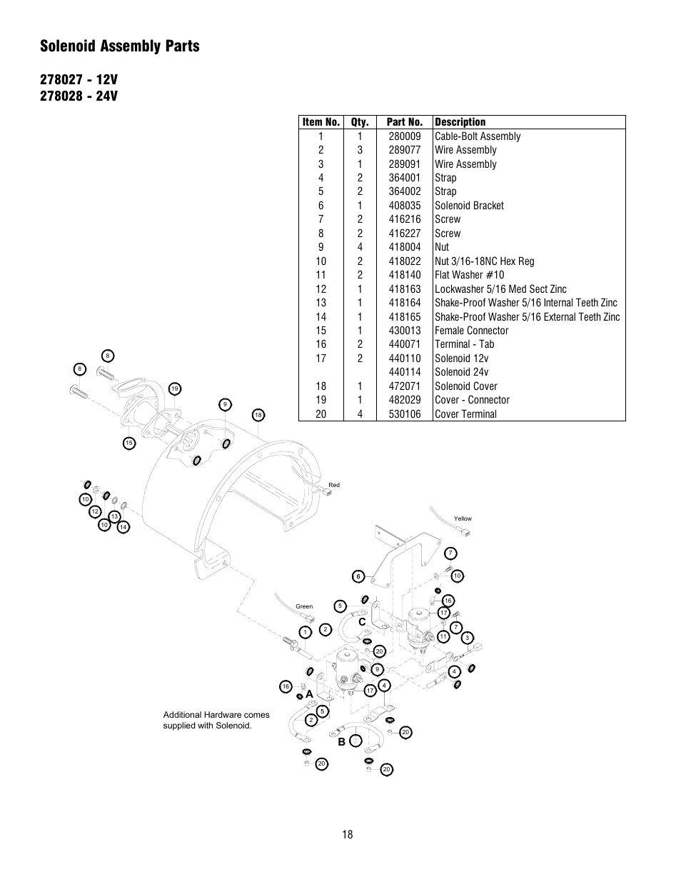 Solenoid assembly parts | Ramsey Winch DC-200 RAM-LOK User Manual | Page 18 / 81