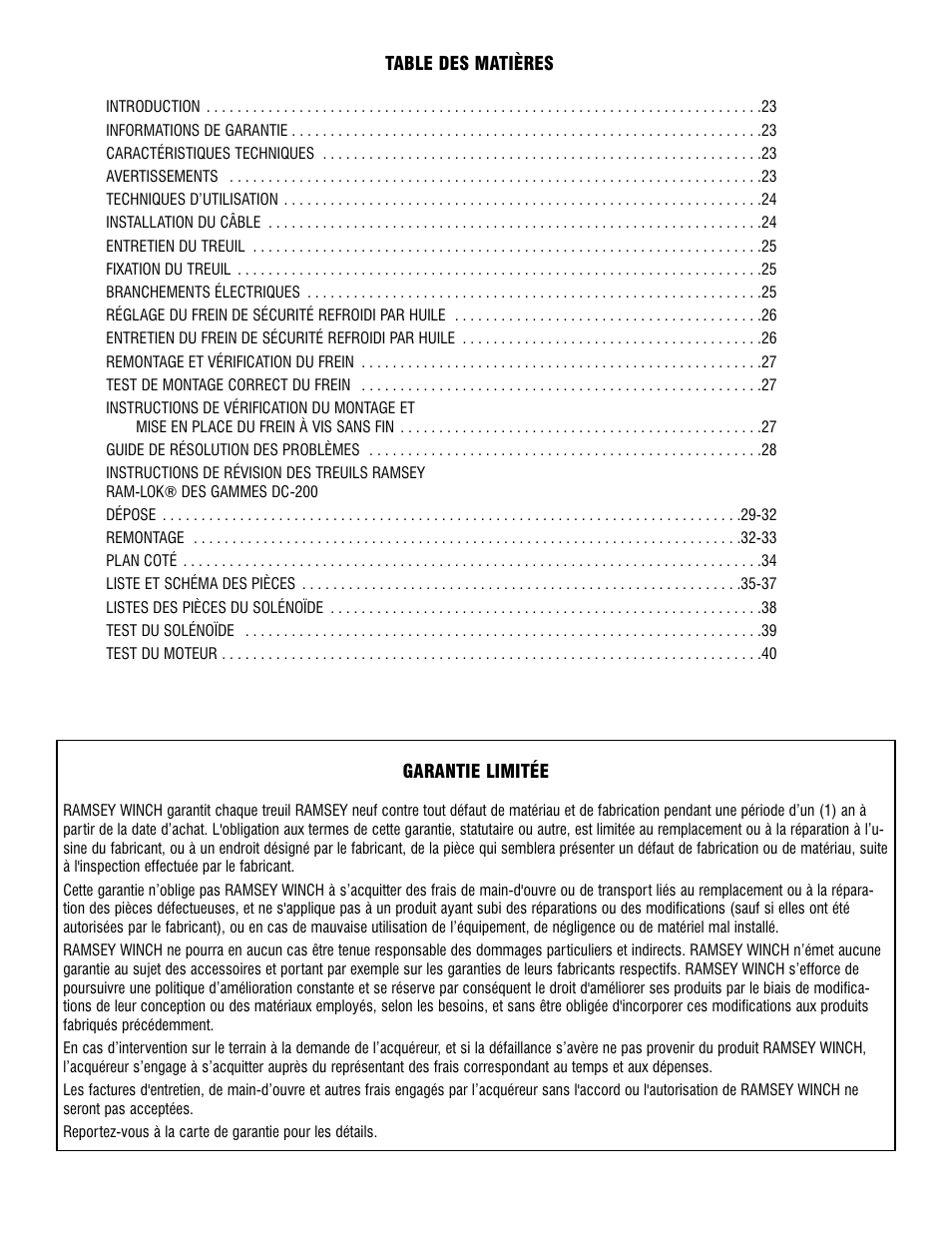 Ramsey Winch DC-200 RAM-LOK User Manual | Page 22 / 81