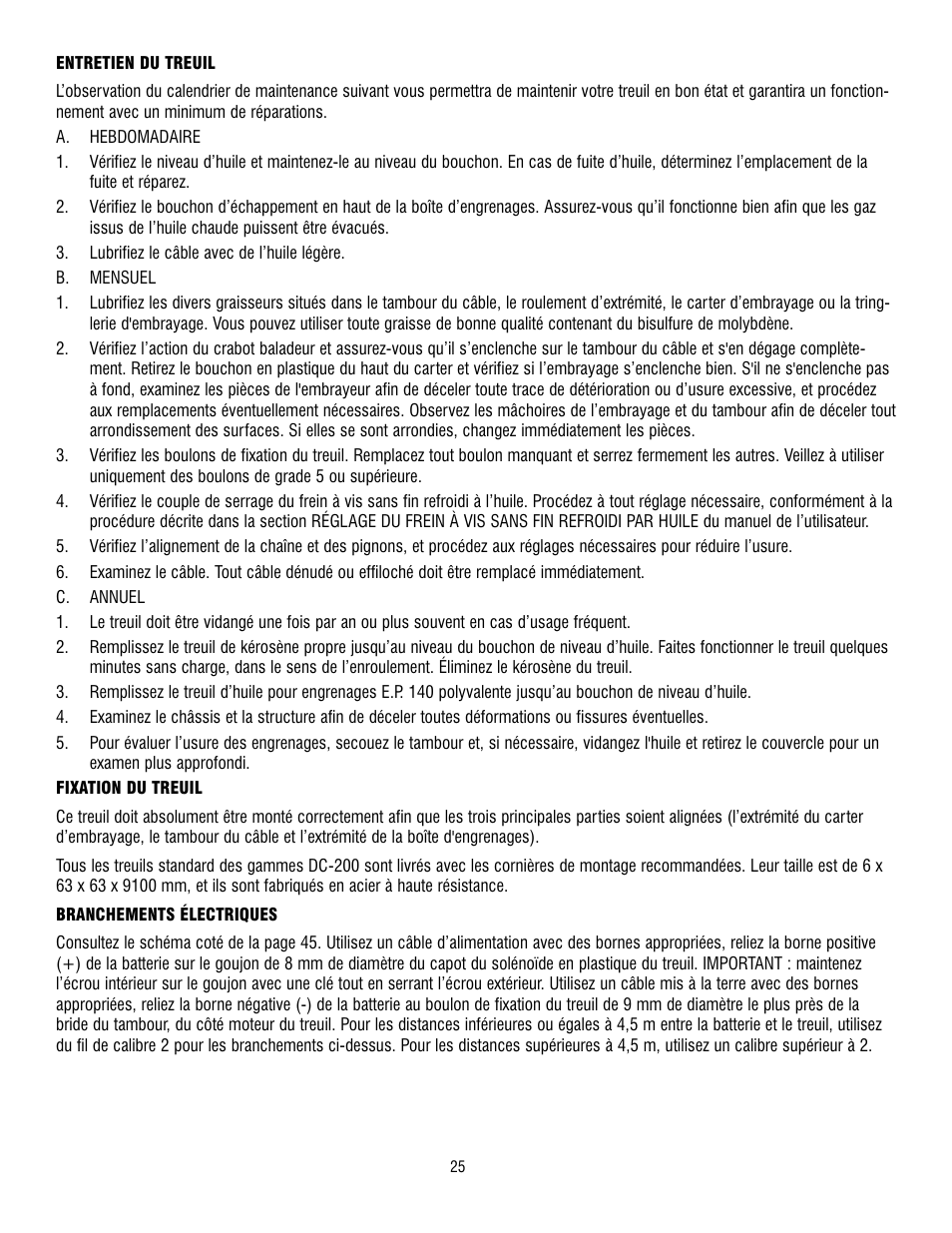 Ramsey Winch DC-200 RAM-LOK User Manual | Page 25 / 81