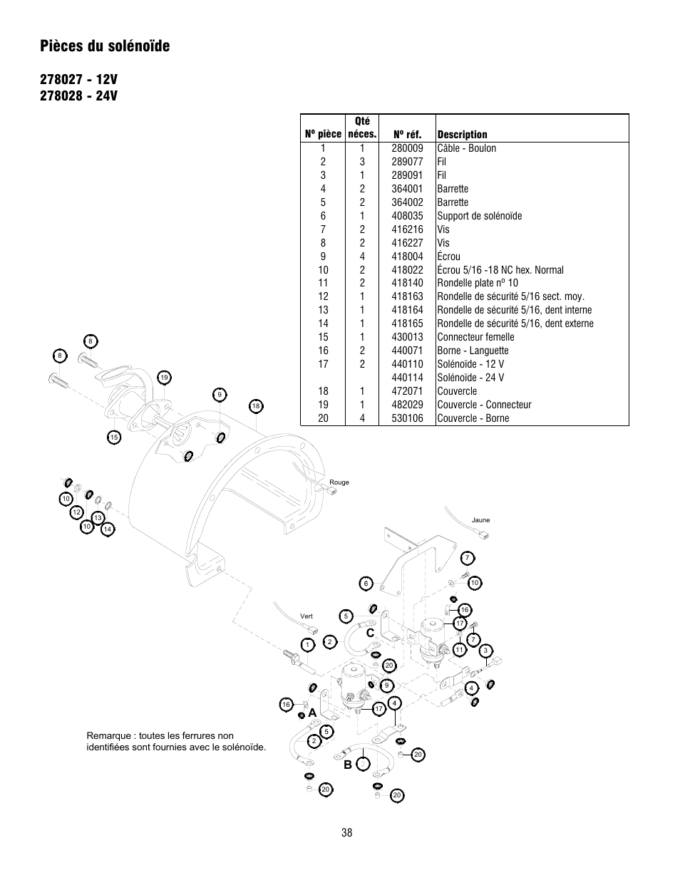 Pièces du solénoïde | Ramsey Winch DC-200 RAM-LOK User Manual | Page 38 / 81