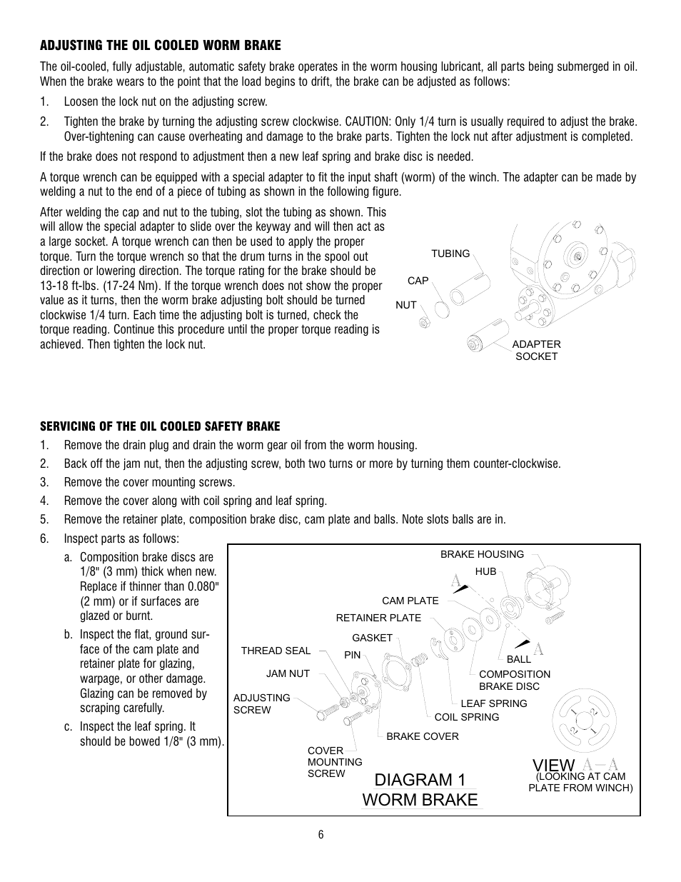 View, Worm brake diagram 1 | Ramsey Winch DC-200 RAM-LOK User Manual | Page 6 / 81