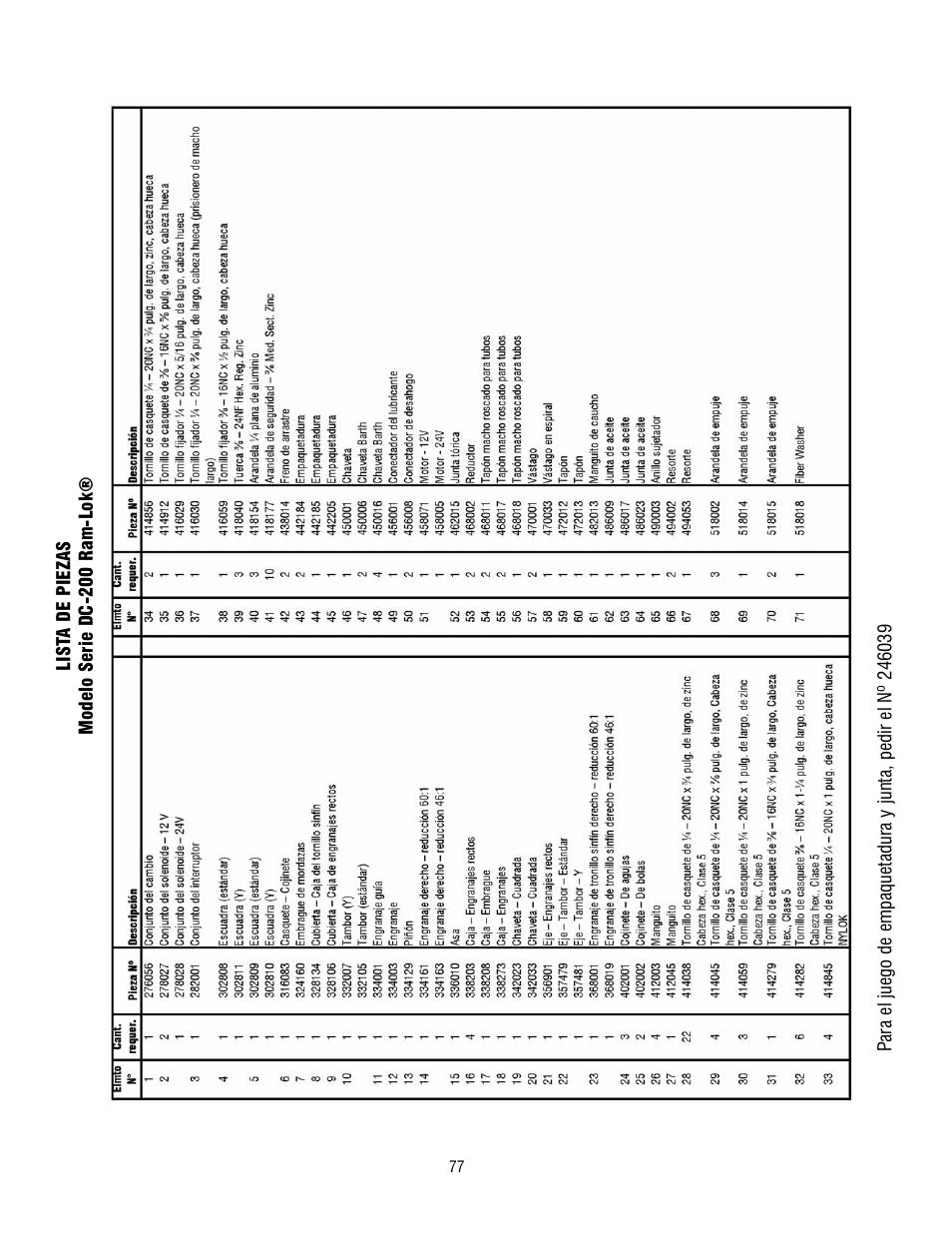 Ramsey Winch DC-200 RAM-LOK User Manual | Page 77 / 81