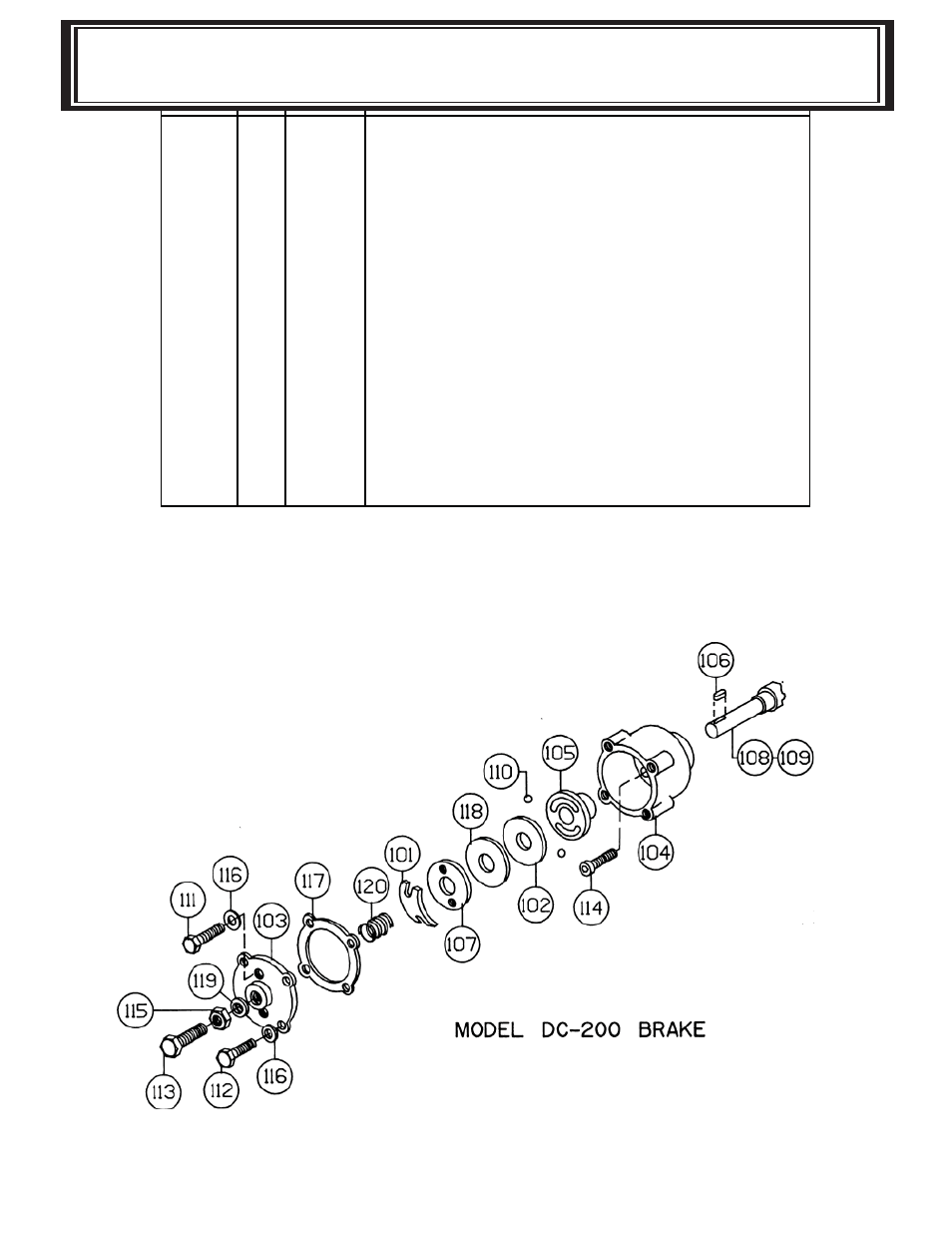 Dc-200 brake exploded drawing | Ramsey Winch DC-200 SERIES LEVER User Manual | Page 22 / 26